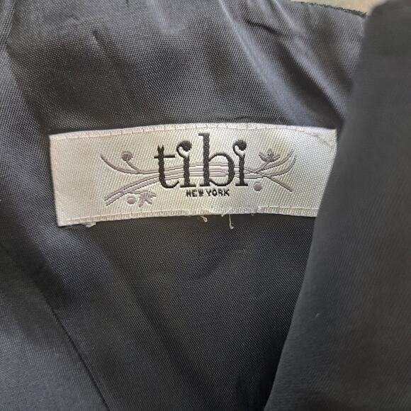 TIBI Gabrielle Tweed Scoop Neck Sleeveless Sheath Mini Dress XS Black Gold Chain - Picture 4 of 12